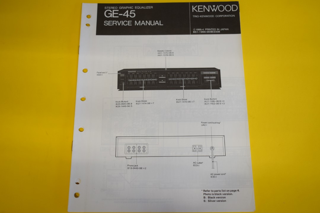Kenwood GE-45 Equalizer Service Manual  			